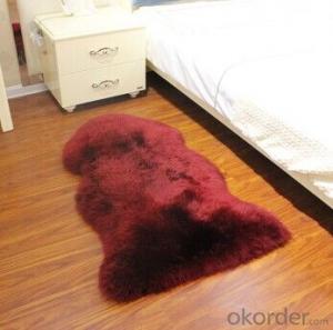 Maroon Color Sheepskin Rug from China Manufacture