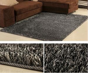 Hand Tufted Polyester Shaggy Floor Rug with Grey Color