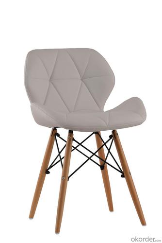 Upholstery modern dining chair with wooden legs System 1