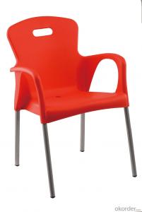 Plastic outdoor stacking dining chair for outdoor cafe table