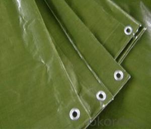 Green tarpaulin sheet