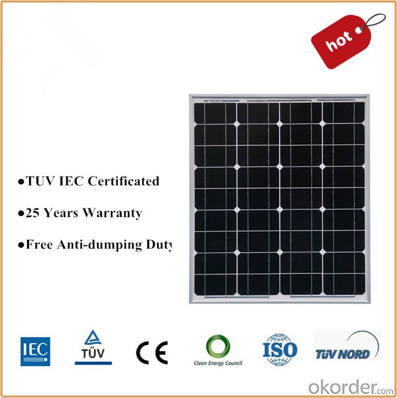 Panel Solar Mono 80W con Certificado TUV y UL