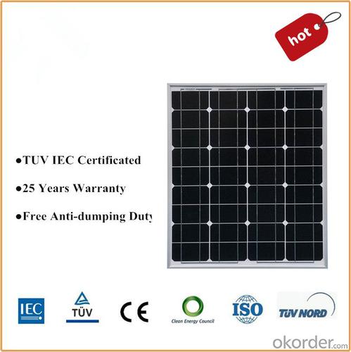 Mono 80W Solar Panel with Certification TUV and UL for Vehicles System 1