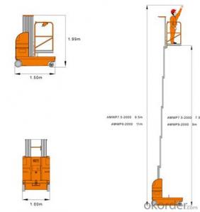 Electric Aluminium Work Platform Dual Mast AMWP2000 System 1