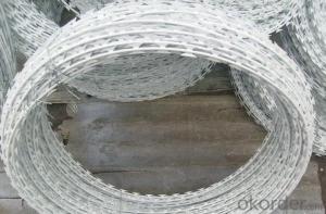Galvanized Coiled Sharp Razor Barbed Security Wire System 1