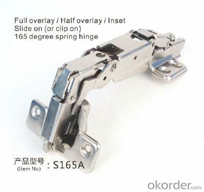 Full Overlay/ Half overlay/ insert slide on (or clip on) 165 degree spring hinge