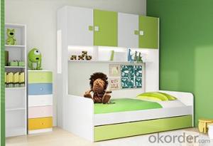 Hot Selling Children Wooden Single Bed with Cupboards WB02