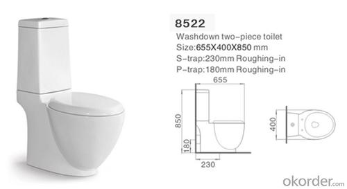 Two piece toilet wc toilet,ceramic toilet cheap sale-8522 System 1