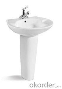 floor standing bathroom ceramic pedestal basin - 3004