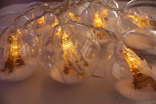 Battery Lights String with Ball Ornament System 1