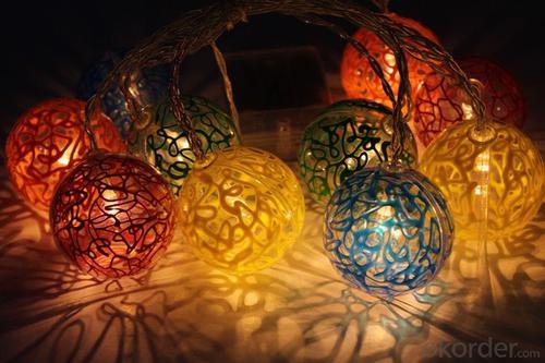 Battery Lights String with Color Ball Ornament System 1