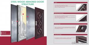 Steel Wooden Armored Doors with Good Quality for Buildings