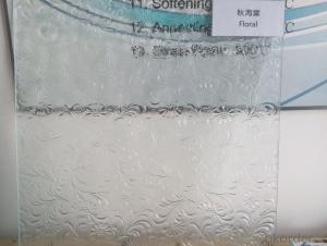 Temperable grade -clear pattern glass- Floral System 1