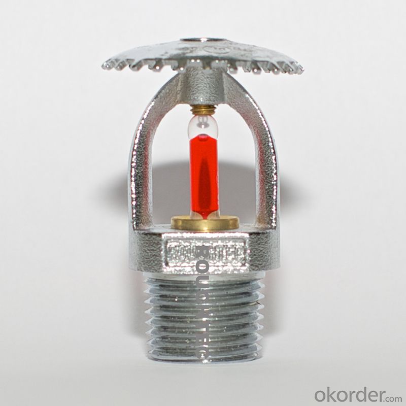 upright chrome UL Fire Sprinklers used in fire fighting
