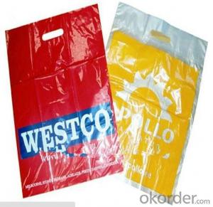 Hot seller Biodegradable Colored plastic die cut handle LDPE Shopping plastic Bag with high quality System 1