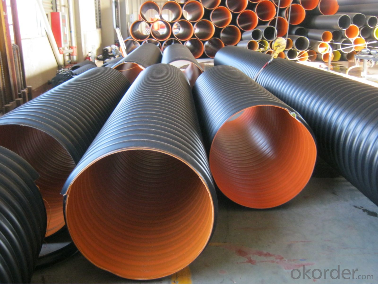 Large Diameter Steel Reinforced Corrugated Polyethylene Pipe Real time 