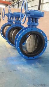 BS EN 593 Three Eccentric Rubber Seal Flange Butterfly Valve System 1