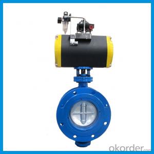 Pneumatic Butterfly Valve With Eccentric Double Flange  DN150 System 1