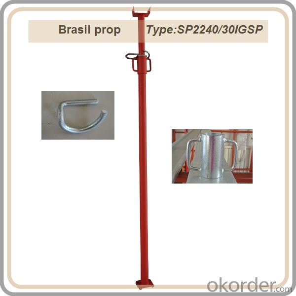 Brasil prop / telescopic steel prop / red color prop 2.2-4M