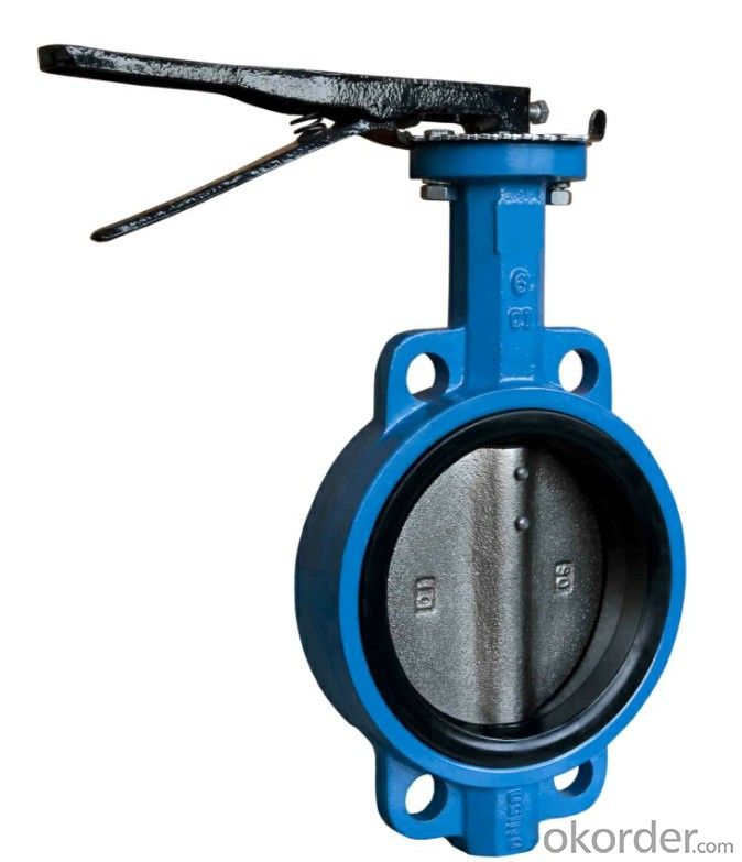 DN50 EN1092 PN10 PN15 ANSI 150 Cast Iron Wafer Butterfly Valve with Handle Lever