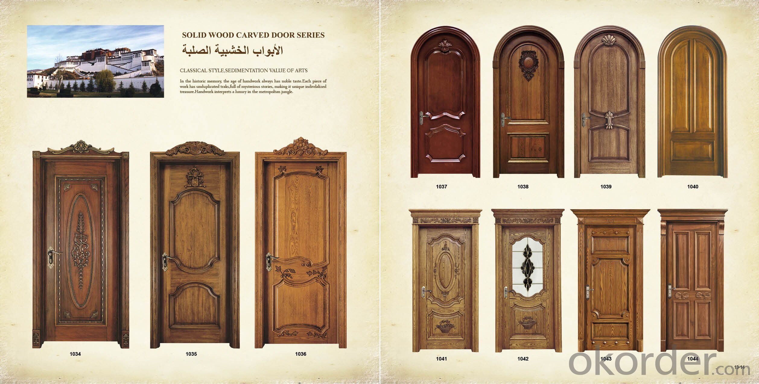 Morden Soild Wooden Door Design for Hotel and Village and Interior Doors