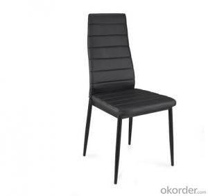 Fashion Design Dinning Chair with Leather Seat and Metal Legs