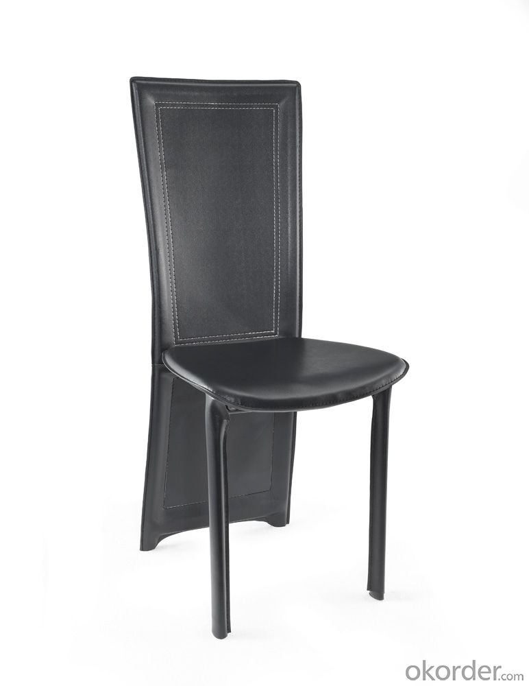Modern Design Dinning Chair with Leather Seat and Metal Legs