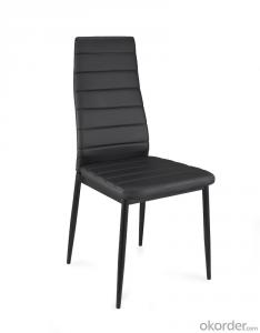 Dinning Chair with Leather Seat and Metal Legs
