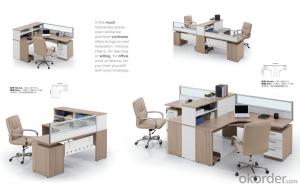 Modern Wooden MDF Melamine/Glass Modular Office Desk CN303 System 1