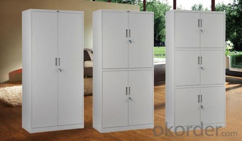 Metal Locker Steel Cabinet Office Furniture School Use Glass Double Door with Drawer Multi-layer System 1