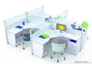 Modern Wooden MDF Melamine/Glass Modular Office Desk CN6892 System 1