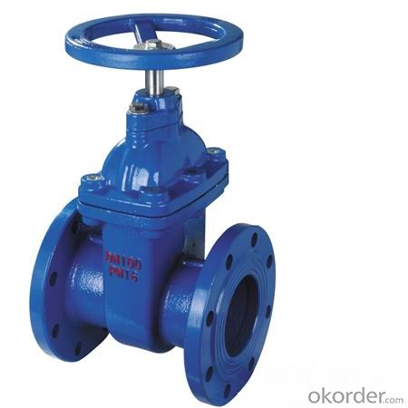 Approved Flanged Resilient NRS Gate Valve in blue color System 1