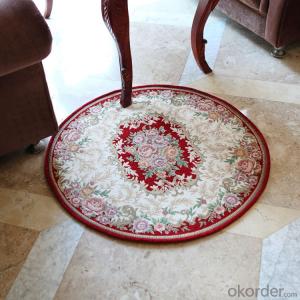 Round Shape Polyester Jacquard  Indoor Carpet System 1