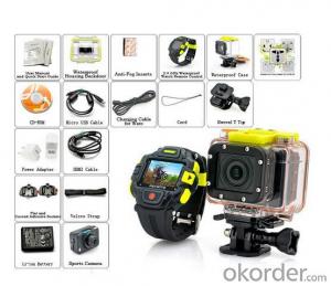 Best Selling FULL HD 1080P Action Camera with 2.4GHz Waterproof Watch Remote Control System 1