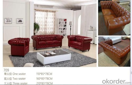 CNBM bounded leather chesterfield sofa CMAX-08 System 1