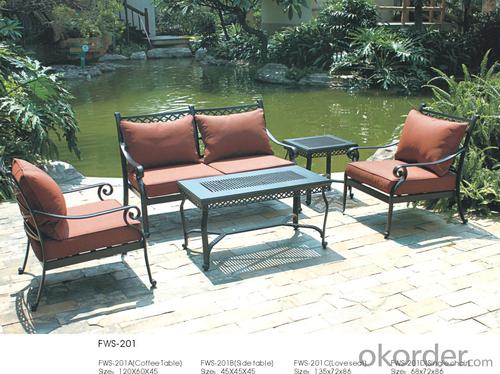 Cast Aluminum Outdoor Chair and Rattan Garden Dining Set System 1