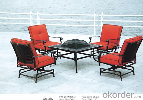 Iron Cast Outdoor Chairand  Rattan Garden Dining Set System 1