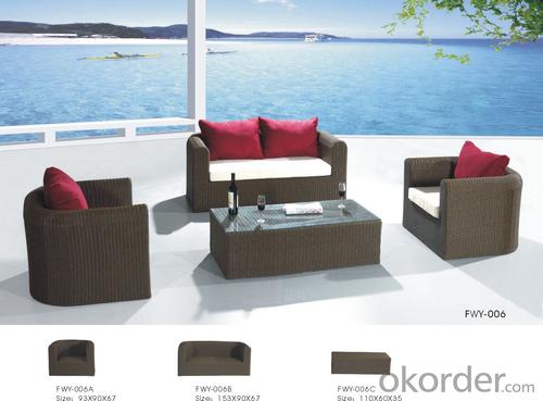 Outdoor  Sofa Patio Table and Chair with Wicker Rattan System 1