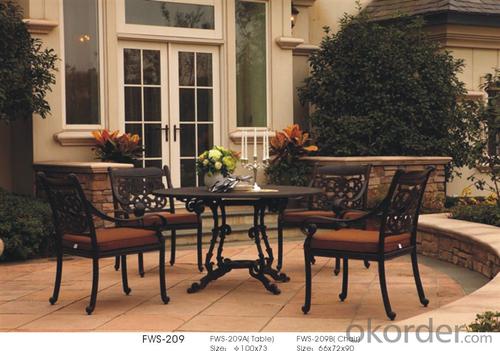 Metal Furniture and Rattan Garden Dining Chair with Table System 1