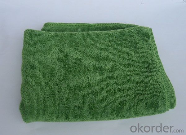 Microfiber cleaning towel with dark green System 1