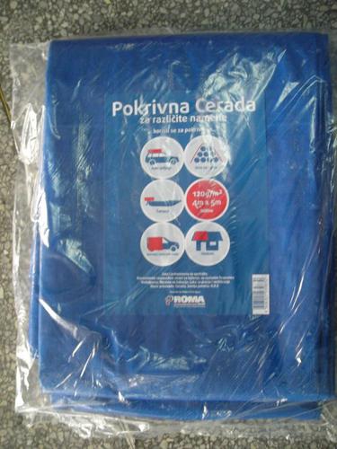 Plastic Net Tube Reinforced Blue PE Tarpaulin in Roll - Standard Size Blue Tarp System 1