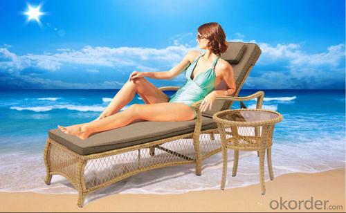 Wave Shape Rattan Sun Lounger for Outdoor System 1