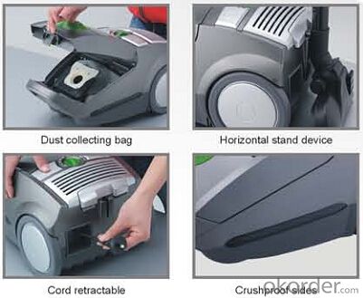 Powerful Bagged Canister Vacuum Cleaner with LED Dust Full Indicator