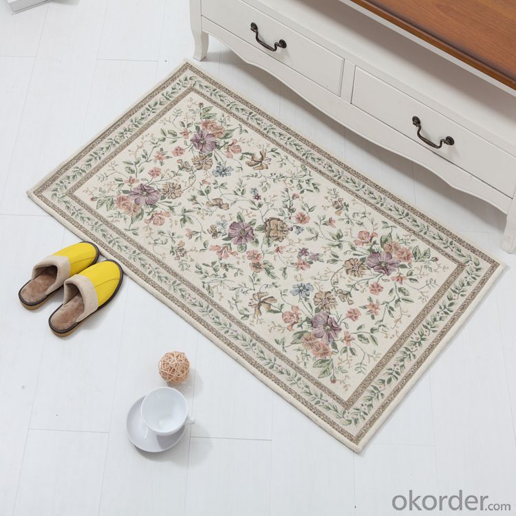 Flower Pattern Chenille Polyester Jacquard Floor Carpets and Rugs