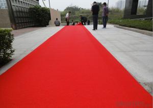 Durable hotsell red plain velour carpet