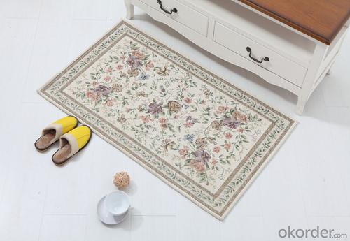 Flower Pattern Chenille Polyester Jacquard Floor Carpets and Rugs System 1