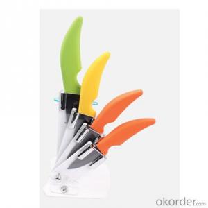 Art no. HT-TS1003 Ceramic knife set with acrylic stand System 1
