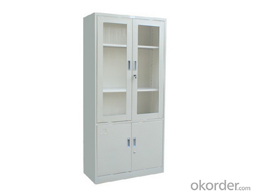 Metal Locker  Steel Cabinet School Office Furniture Glass Double Door System 1