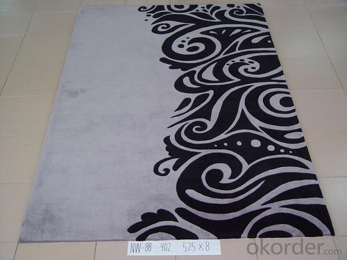 Hot Modern Fashion Custom Logo Design Hand Made Wool Mat Rug Carpet System 1