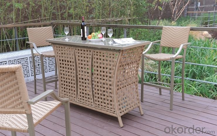 Wicker Rattan Outdoor Table Aluminum PE Table Set